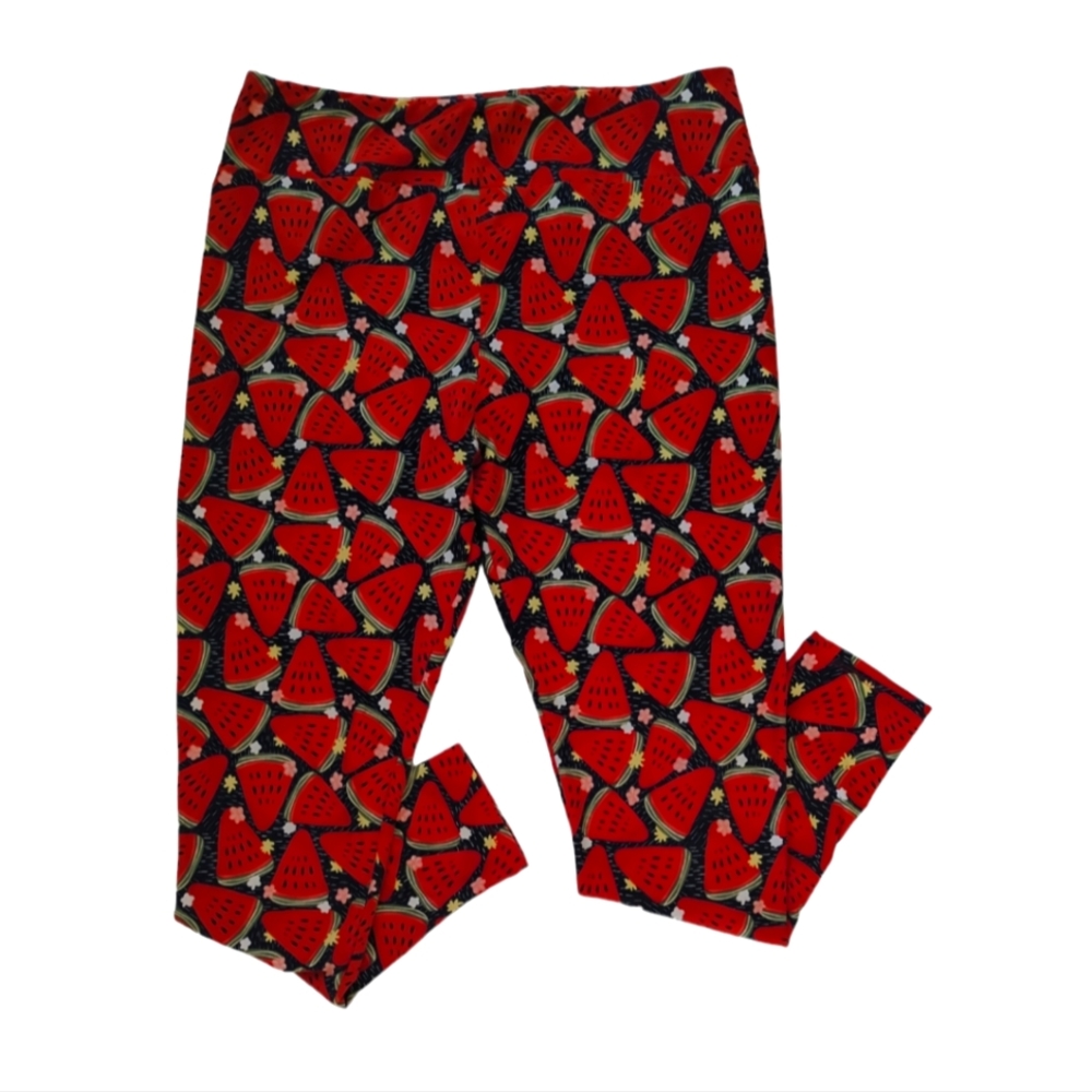 LulaRoe Watermelon Leggings TC2 Red Pattern